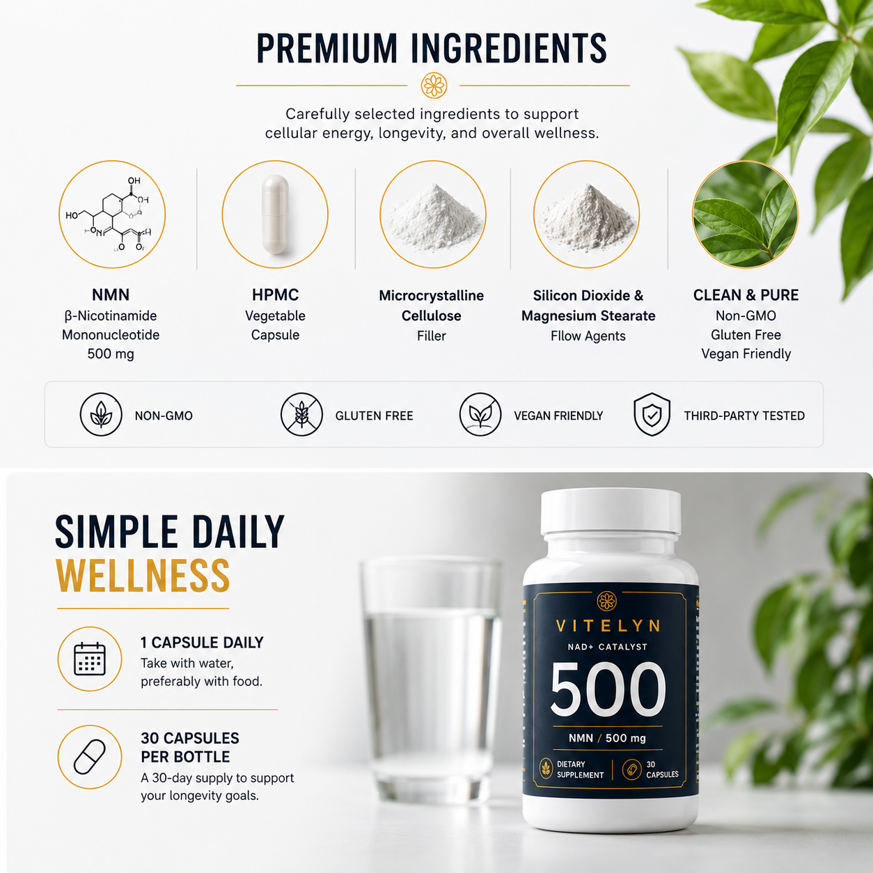 Vitelyn NAD+ Catalyst 500 — NMN 500mg | 30 Capsules — view 4